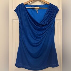 Laundry by Shelli Segal Royal Blue Drape Blouse, size XL sophisticated
